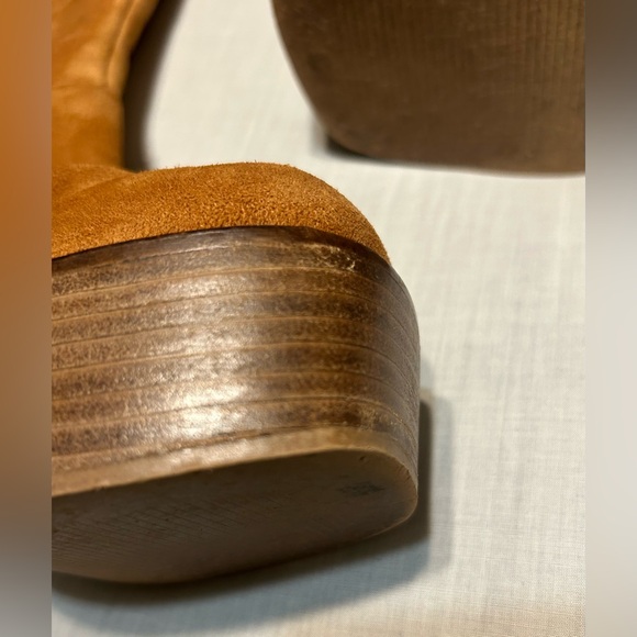 ASOS Design CeCe Suede Platform Boots in Tan - Picture 8 of 11